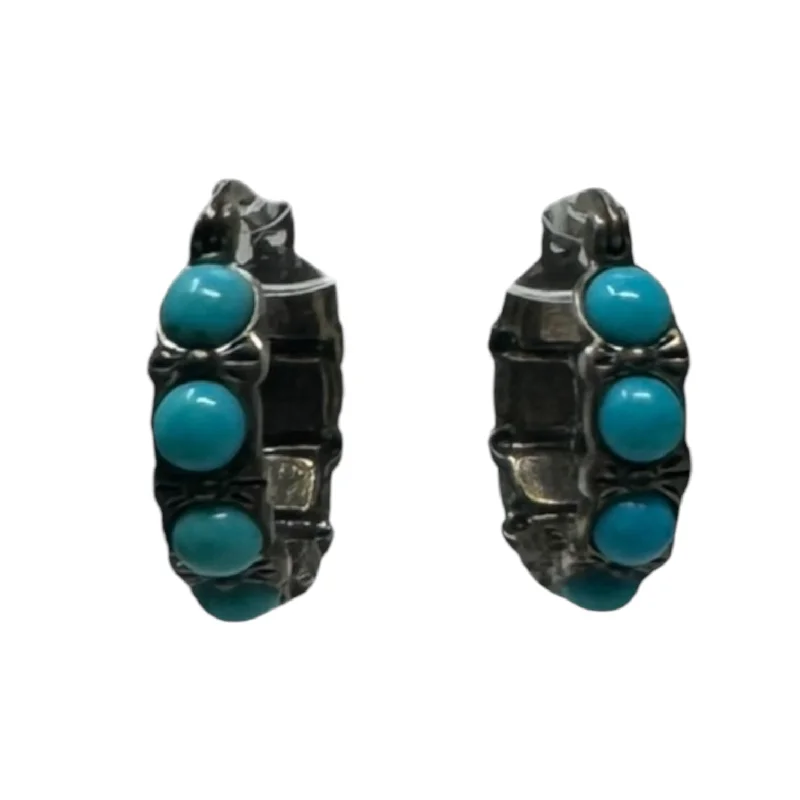 Drop Earrings for Party Look -Turquoise Earrings Sterling Silver Unbranded