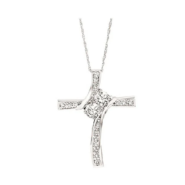 Best necklaces and pendants with layered designs for a chic, stacked look-14KT WHITE GOLD DIAMOND (1/4CTW) PENDANT