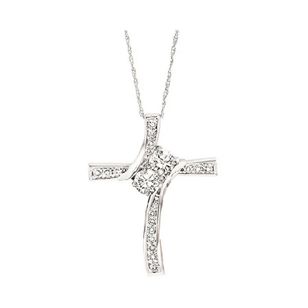 Beautiful necklaces and pendants with moon and star charms for a dreamy effect-14KT WHITE GOLD DIAMOND (1/2CTW) PENDANT