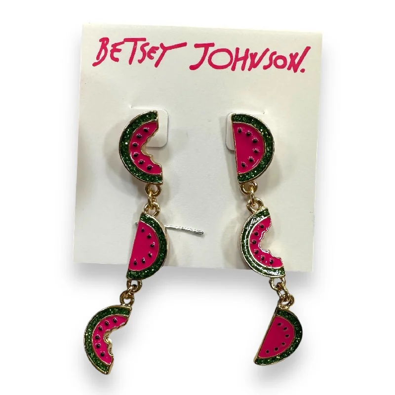 Drop Earrings with Leaf Motifs -Watermelon Earrings Dangle/drop By Betsey Johnson