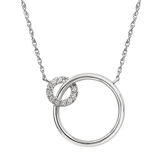 Stunning necklaces and pendants with jade gemstones for a calming green hue-White Gold Circle Pendant Necklace